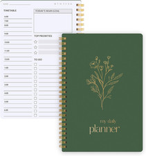 Undated Daily Planner with Hourly Schedule, 5.71" X 8.35" Daily to DO List Noteb