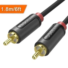 2 PACK QGeeM RCA  Cable Male to Male Gold plated 6 feet
