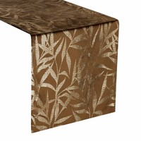 Mitteldecke TischläUfer Tischdeko Tischdecke Braun 35X220Cm Velvet BläTter