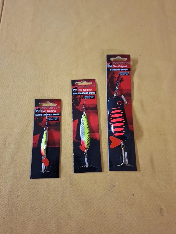 Blinker DAM Effzett Standard 3 Stück 8/16 & 45 Gr. Raubfischköder Ovp