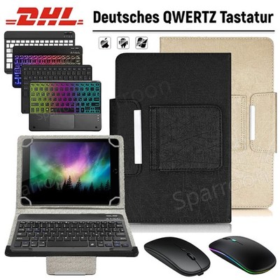 Hülle für Samsung Galaxy Tab A11+ 5G A9+ S9 FE S10 Lite S11 QWERTZ Tastatur Maus