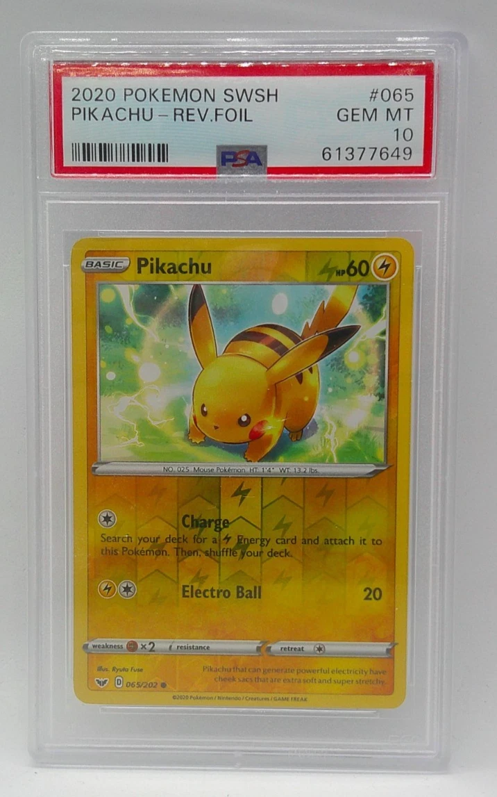 Pikachu Pokémon TCG Grade 10 Common Individual Collectible Card