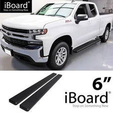 APS Running Board Step 6in Black Fit Silverado Sierra Double Cab 19-25