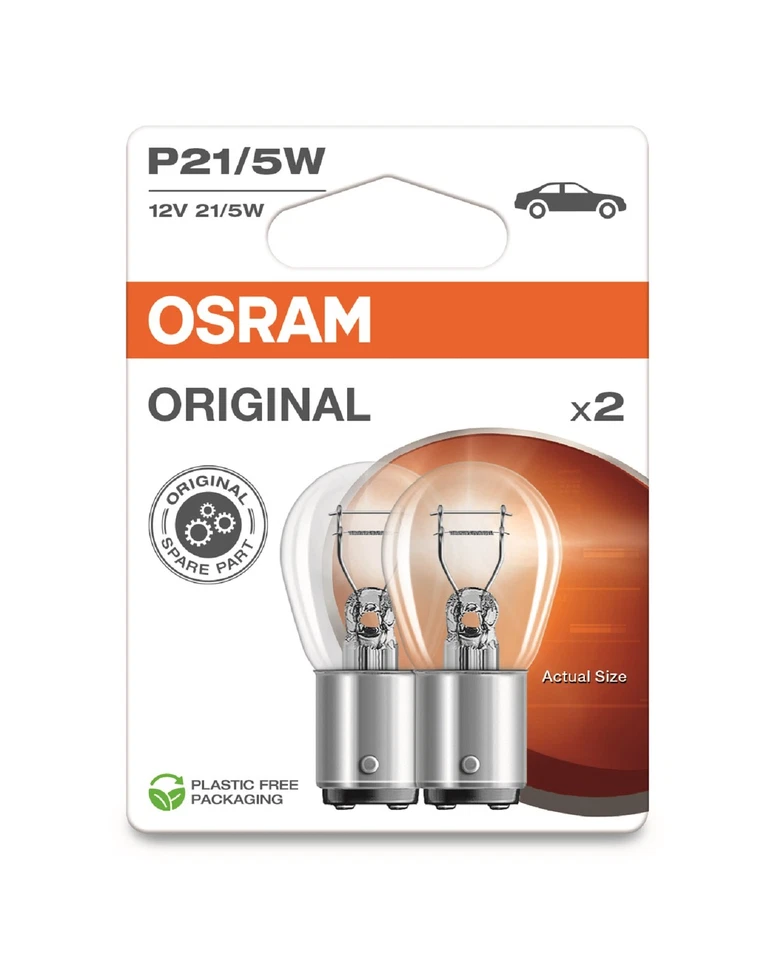 Osram Original Halogen-Scheinwerferlampen P21/5W, 12V, 2 Stück
