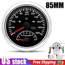 85mm GPS Speedometer 0-200MPH with Tachometer Gauge 0-8000RPM for Car Boat US