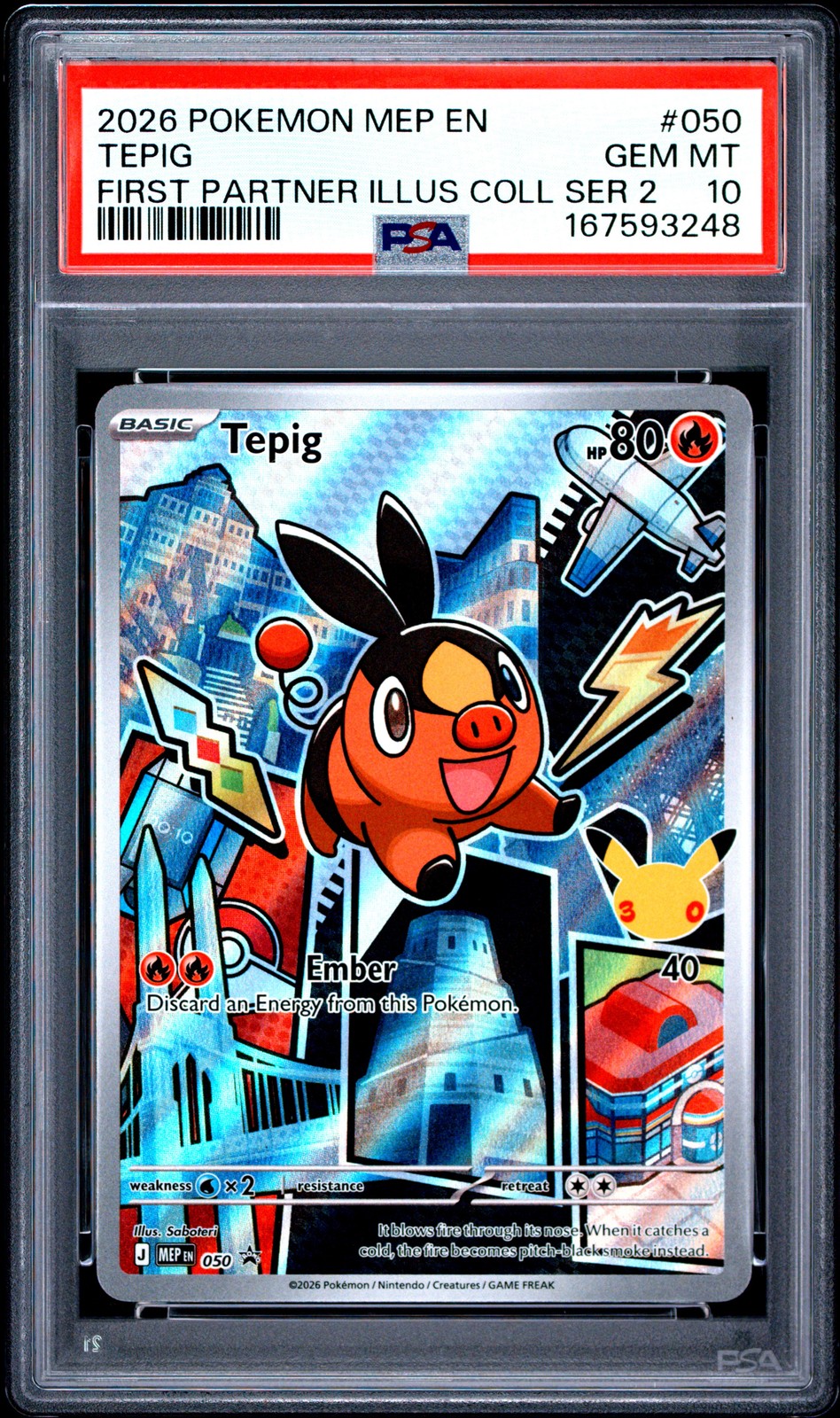 2026 POKEMON MEP EN-ME BLACK STAR PROMO #050 TEPIG PSA 10