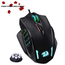 Redragon M908 Impact RGB Gaming Mouse, 12,400 DPI Wired Laser MMO Mouse