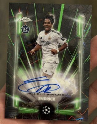 2024-25 Topps Chrome UEFA Endrick RC Rookie Green Black Lazer Auto /99