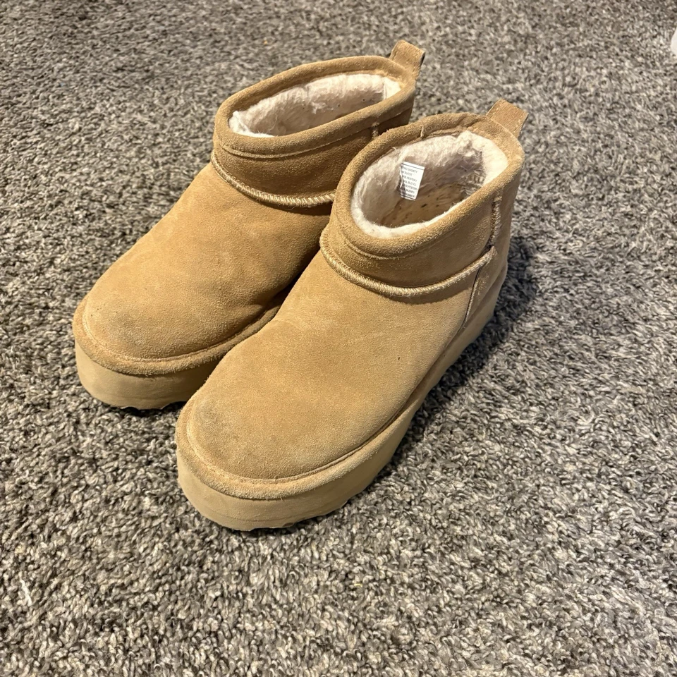 BearPaw Tan Suede Women's Winter Boots| Retro Shorty | Size 8 - Image 2 of 4