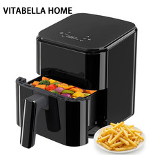 VITABELLA HOME 3QT Small Air Fryer w/Digital PP Touch Panel Overheat Protection