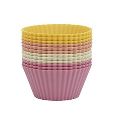 Silicone Baking Muffin Cups 12 Pack, Reusable Cupcake Liners Cake Molds