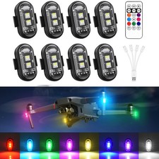 8PCS Wireless LED Strobe Light RGB 8 Colors Rechargeable Warning Flashing Lights
