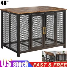 48" Heavy Duty Dog Crate with Double Doors for Indoor and Outdoor, Extra Large