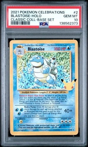 2021 Celebrations CC #002 Blastoise Holo - PSA 10