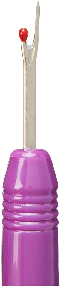 Desgarrador de costura Dritz púrpura con punta de goma para extracción rápida de rosca Foto 3 de 4