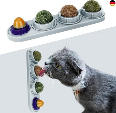 TOHDNC Katzenminze Ball für Katzenwand, 4 Stück Katzenminze Spielzeug, Essbare K