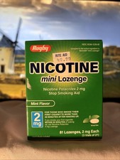 Rugby Nicotine Mini Lozenge Stop Smoking Aid 2mg Mint Flavor 81 Lozenges