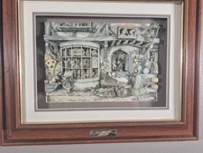 イギリス製　デコバージョン　壁絵　ANTON PIECK フラワーマーケット Anton Pieck 1966 DAC NY print #44976 old women young boy market