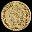 1863 Indian Head Cent - Antique United States of America 1c Penny Coin
