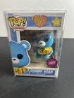 Funko POP! Animation Care Bears 40th CHAMP BEAR #1203 FLOCKED CHASE w/ Protector