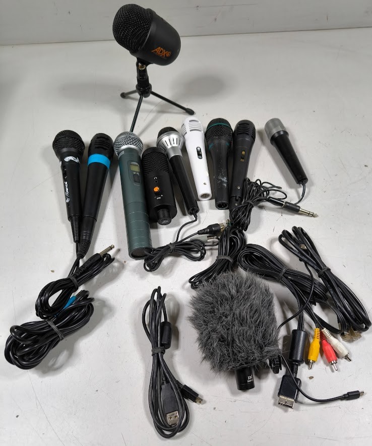 LOT OF 10 Various Brands & Models Microphone Used Working