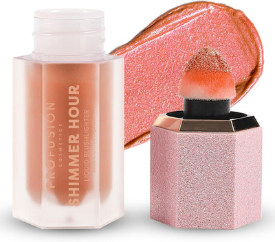 Shimmer Hour flüssiger Blushlighter, mischbare taufrische Wangenfarbe mit reichhaltigem Pigment Fo