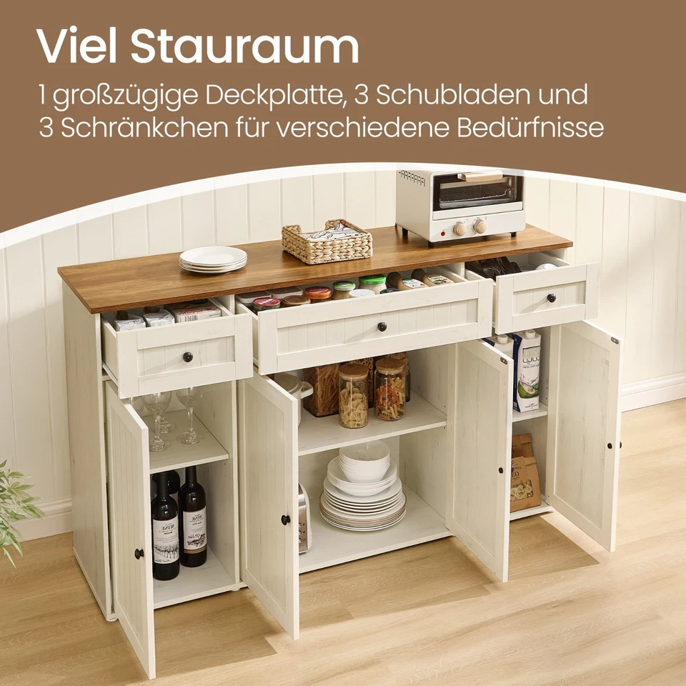 Sideboard, superschnelle werkzeuglose Montage, Küchenschrank mit Arbeitsplatte - Bild 1 von 1