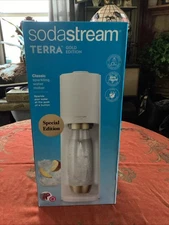 SodaStream Special Edition Terra Gold & White 1L Bottle Sparkling Water Maker