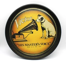 RCA Victor Victrola Serving Tray "His Master's Voice" 12" Round Phonograph