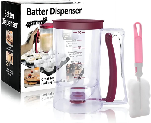 Pancake Batter Dispenser, Pancake Dispenser with Measuring Label, Plastic Batter - Picture 10 of 12