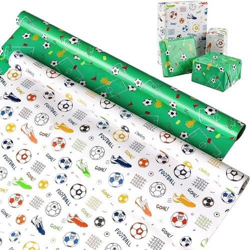 50X70cm Packaging Colored Paper Football Pattern Gift Packaging Boys Party - Picture 6 of 10