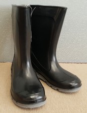 BNIP Little Boys Size 9 Unbranded Black Calf Length Gumboots