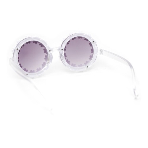 Girls Kids Size Daisy Jewel Trim Plastic Round Circle Lens Sunglasses - Picture 20 of 25