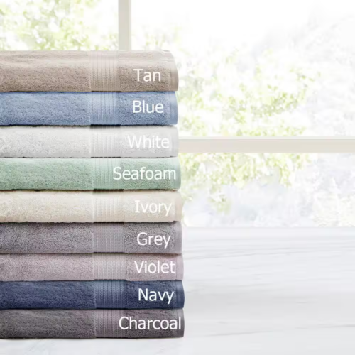 Organic 6-Piece Seafoam Cotton Bath Towel Set - Picture 5 of 12