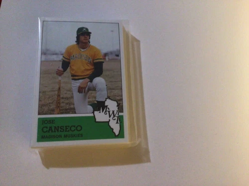 1983 Jose Canseco Rookie Madison Muskies Team Set Complete 32 Cards- nr mint