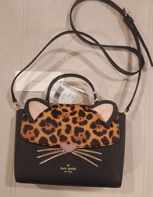 Kate Spade Run Wild Leopard Kerrie Satchel Crossbody Purse Bag