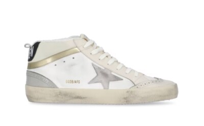 Golden Goose Mid Star Sneaker White, Gold NIB Auth Size 41 US 11