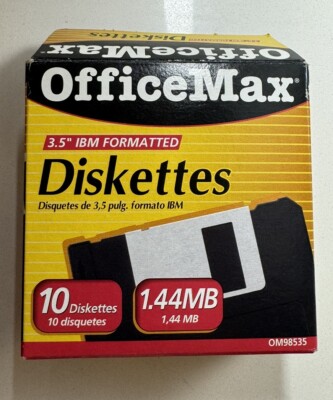 New 3.5  IBM Formatted Diskettes 9 disks 1.44MB Office Max