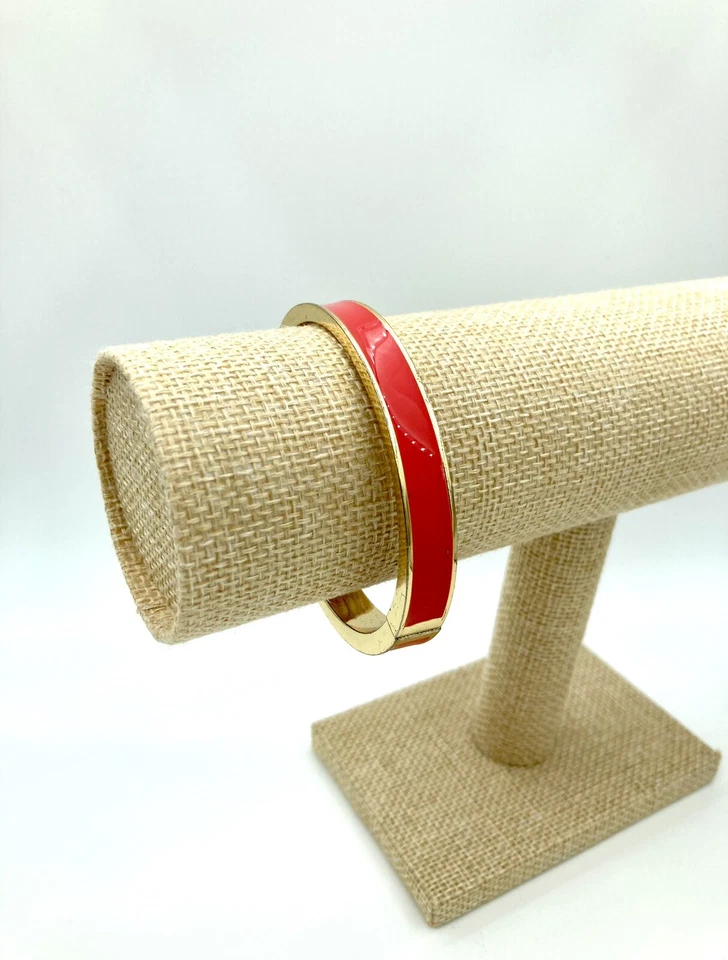 Brazalete Brazalete con Bisagras Esmalte Rojo Firmado Talbots - Metal Tono Dorado Foto 4 de 4