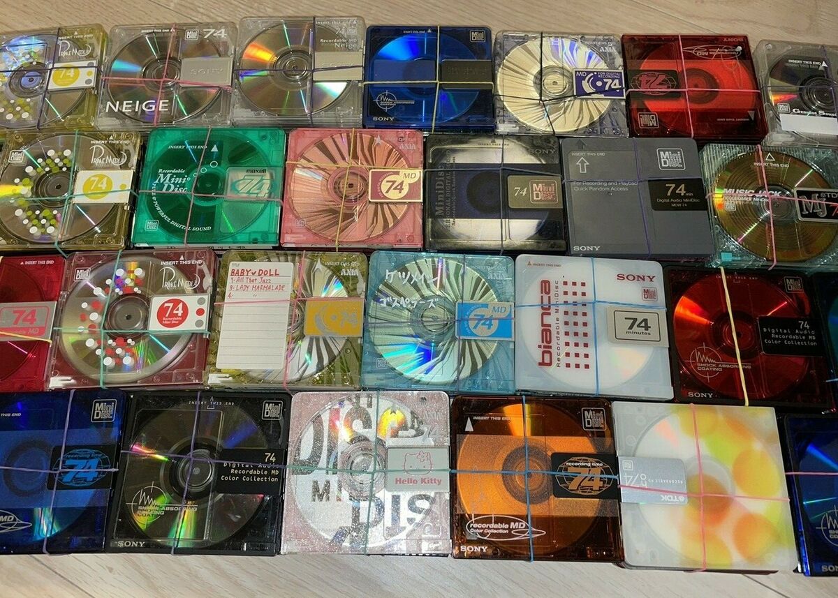 Lot of 100 MD disks Mini Discs Caseless Has been recorded 74 Lot of 100 MD disks Mini Discs Caseless Has been recorded 74