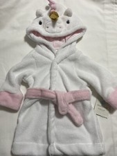 Cloud Island Unicorn Plush Bath Robe baby White Size 6-9 months new 58933