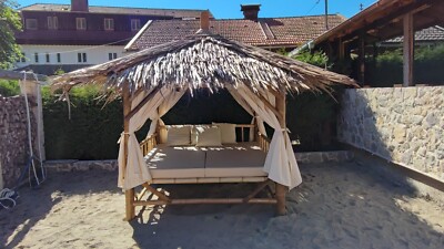 Bambus Sala Liegematte klappbar Kunstleder Farbe beige