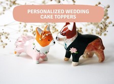 Personalized Dog Wedding Cake Topper / Custom Dog Toppers