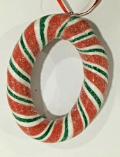NEW ASHLAND PEPPERMINT CANDY INITIAL O CHRISTMAS ORNAMENT FREE SHIP