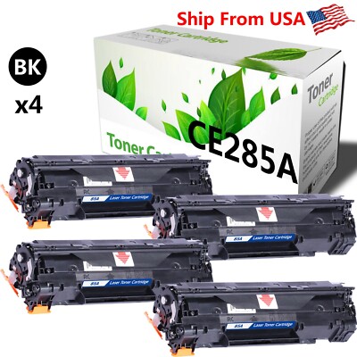 4-Pack Black CE285A 85A Toner Cartridge for P1109w M1132 M1219nf Printer