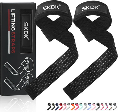Cotton Hard Pull Wrist Lifting Straps Grips Band-Deadlift Straps with Neoprene C