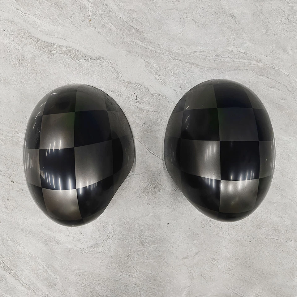 Cubierta de espejo lateral a cuadros nocturnos plegable manual para MINI Cooper R55 R56 R57 R60 Foto 4 de 4