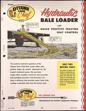 1950s Ottawa Farm Chief Hydraulic Bale Loader Dealer Brochure