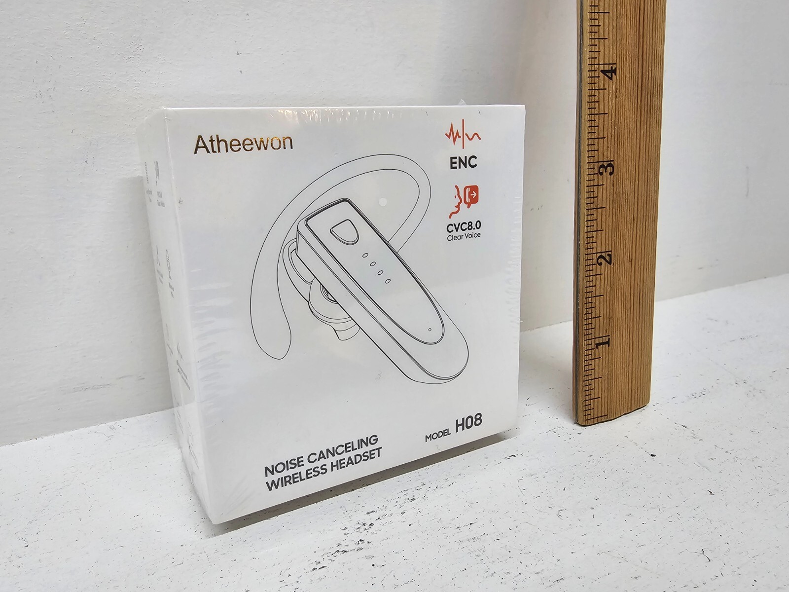 Atheewon H08 Wireless Noise Canceling Headset in Red with CVC 8.0-image