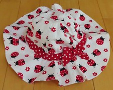 NWT Gymboree POLKA DOT LADYBUG Sun Hat White w Red Ladybugs Girls Size 5-7